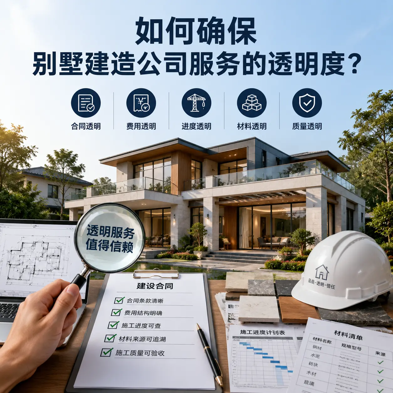 在 钟山 如何确保别墅建造公司服务的透明度？