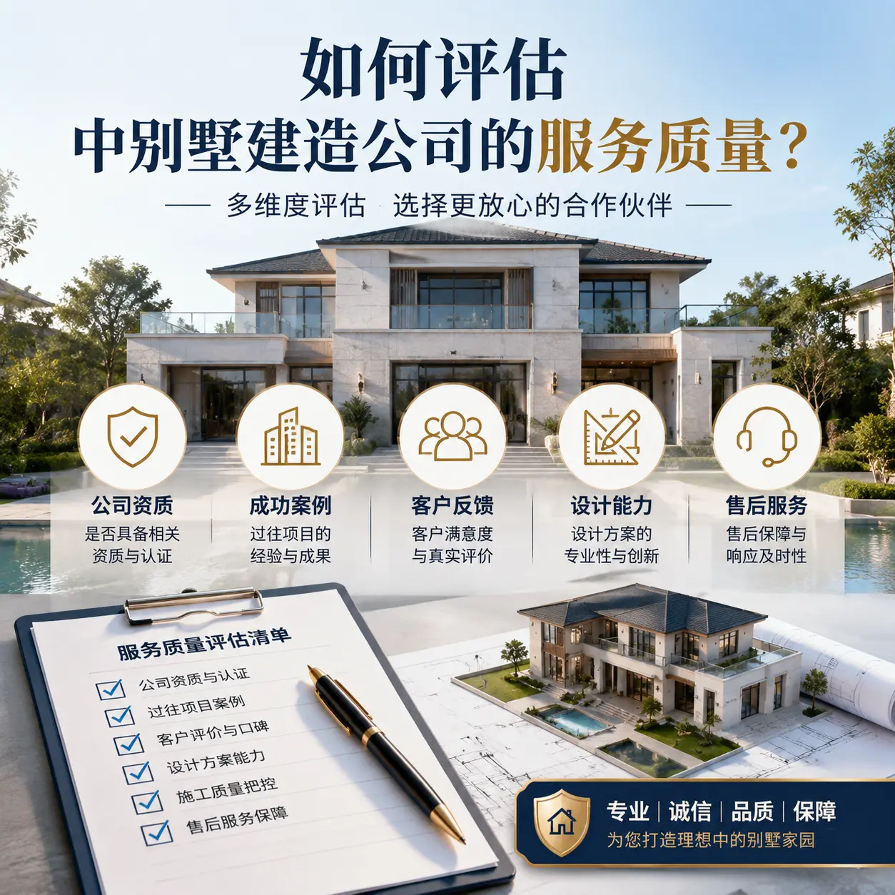 如何评估 钟山 中别墅建造公司的服务质量？