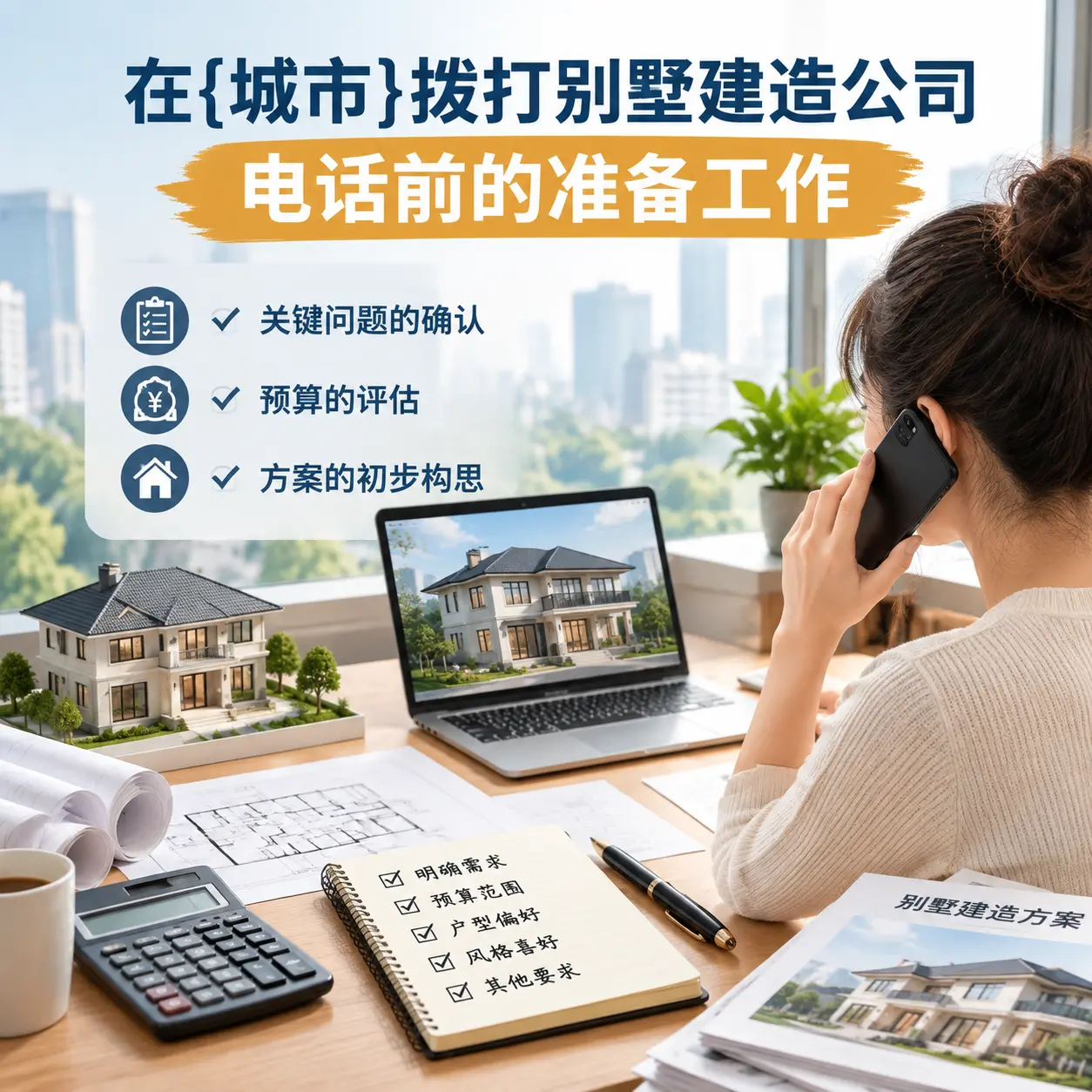 在钟山拨打别墅建造公司电话前的准备工作